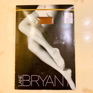 Lane Bryant pantyhose Daysheer invisible reinforced toe brown size C